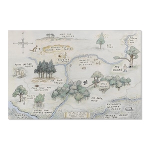 Winnie the Pooh Rug | 100 Acre Wood Rug Carpet  |Classic Vintage Winnie the Pooh Rug for Nursery, 100 Acre Wood Decorations Bedroom Boy Girl