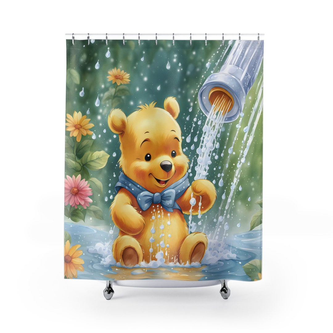 Winnie the Pooh Shower Curtain Teddy Bear Shower Curtain Etsy