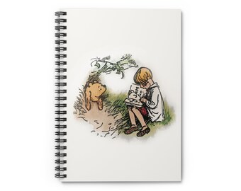 May include: A hand-drawn illustration of a boy reading a book with a small bear standing nearby. The boy is wearing a white shirt and red shorts. The bear is brown and has a yellow belly. The illustration is in a watercolour style.