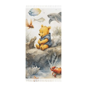 Boho Beach Towel Cloth | Kid & Adult Winnie the Pooh Towel | Pool Towel Gift | Boys and Girls Present