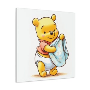 Winnie Pooh Room Decoration | Classic Winnie the Pooh Nursery Wall Art Painting Reproduction | Kids Boys Girls Adult Winnie the Pooh Decor