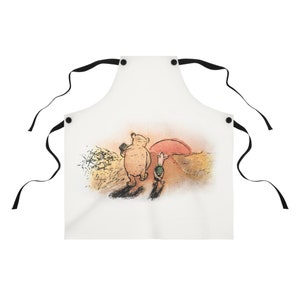 Classic Winnie the Pooh Piglet Apron, 100% Polyester Detachable Straps, Durable Overlock Seams, Machine Washable, Kitchen Cooking Accessory