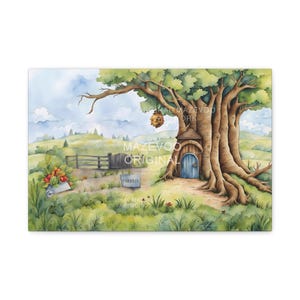 Original one hundred Acre Wood Decoration | Classic Winnie the Pooh Room Decor Artwork | Canvas Poster Print Winnie the Pooh Baby Stuff Art