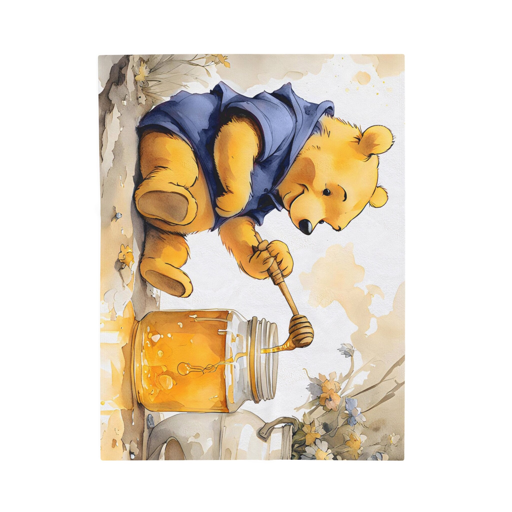 Coperte Di Comfort Winnie The Pooh Classico Per La Cameretta Dei Bambini, Morbida E Accogliente In Pile Beige