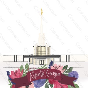 Atlanta, Georgia LDS Digitally Drawn Temple
