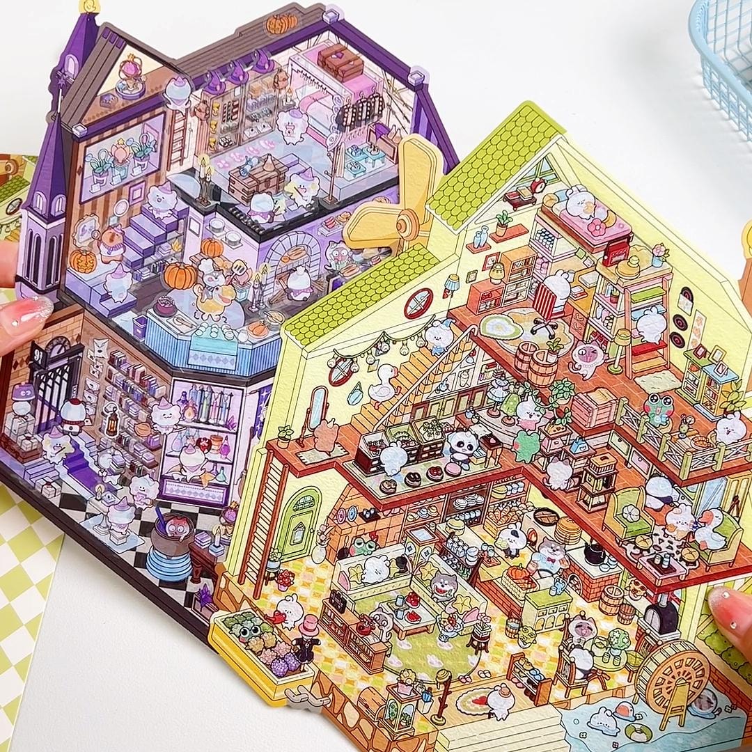 3D DIY Isometric Large Sticker Set 2 Scenes - Make Your Own: Magic ...