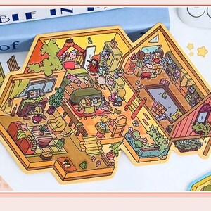 3D DIY Isometric Large Sticker Set 2 Scenes - Make Your Own: Doll Party ...