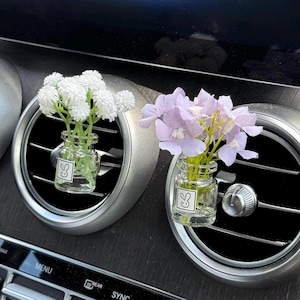 Flower Car Diffuser with Essential Oil | Car Accessories | Car Air Freshener | Car Oil Diffuser | Gift for Her | New Car Gift | Car VentClip