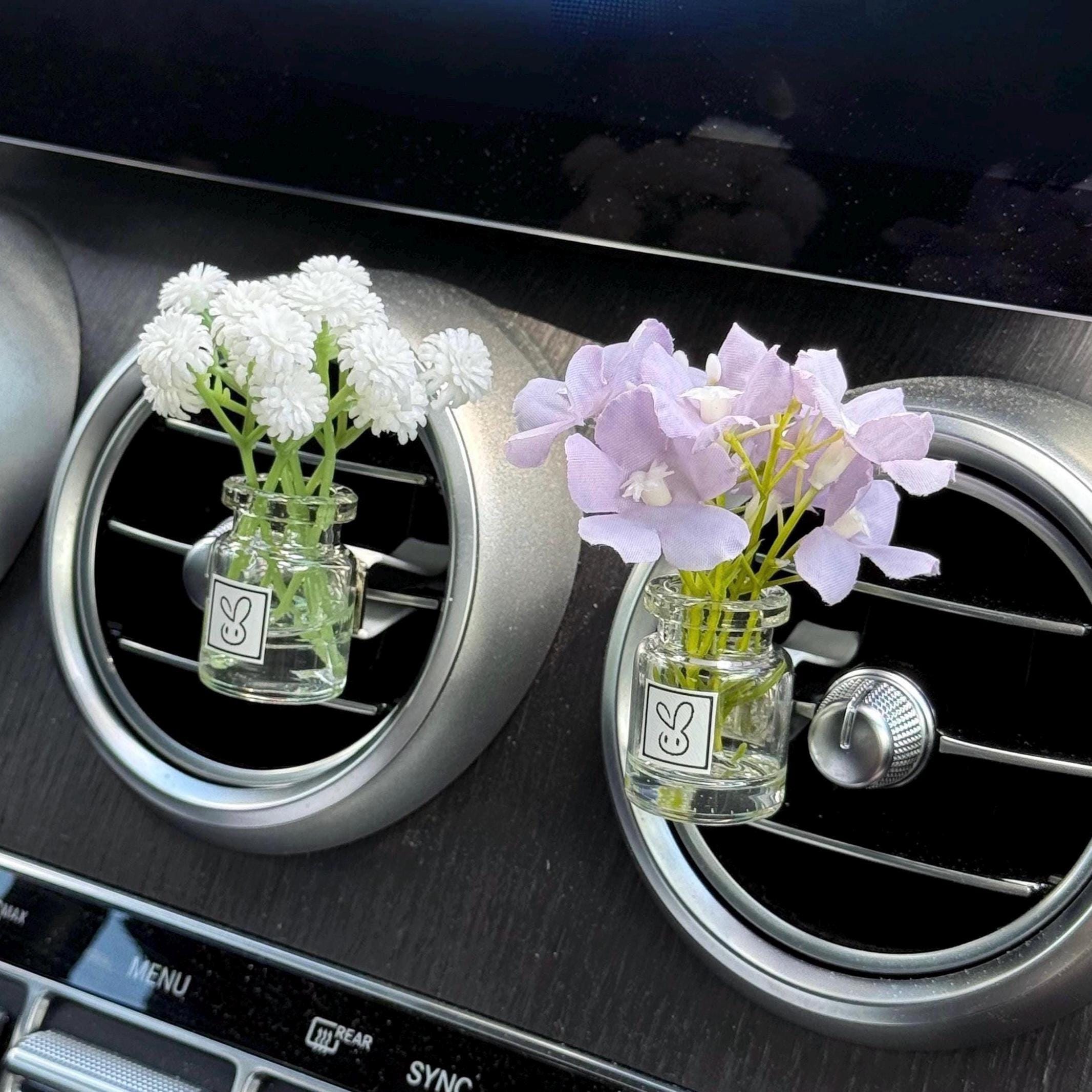 Flower Car Diffuser with Essential Oil • Car Accessories • Car Air Freshener • Car Essential Oil Diffuser • Gift for Her • Flowers Vent Clip