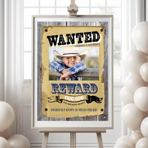 Editable Wanted Poster, Modern Wanted Poster Welcome Party Sign, Wild West Party Poster, Cowboy Party, Outlaw Wanted Sign, Western Party