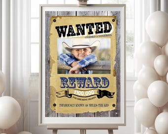 Editable Western Wanted Poster, Cowboy Birthday Party (Digital Template)