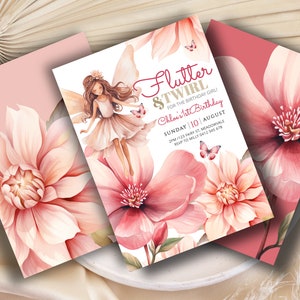 EDITABLE Fairy 1st Birthday Invitation Garden Party Girl Invite Fairy Boho Enchanted Fairy First Birthday Party Instant Download