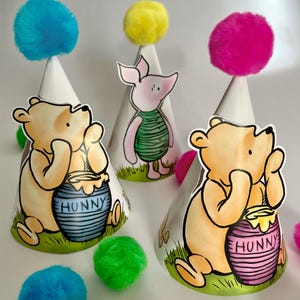 Winnie the Pooh Party Decorations 1st Birthday Vintage Winnie Pooh Baby Shower Classic Pooh Bear Friends Printable Instant Download WTP