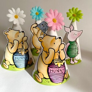 Classic Winnie Pooh 1st Birthday Party Hat Decorations Baby Shower Bundle Vintage Pooh Bear Friends  Digital Instant Download Printable WTP