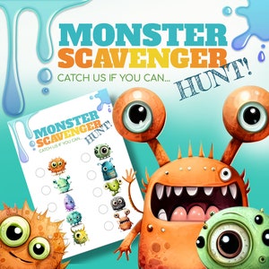 Monster Scavenger Hunt Monster Game Instant Download Halloween Treasure Hunt Kids Scavenger Hunt Monster Birthday Party Boy Party Decor MC
