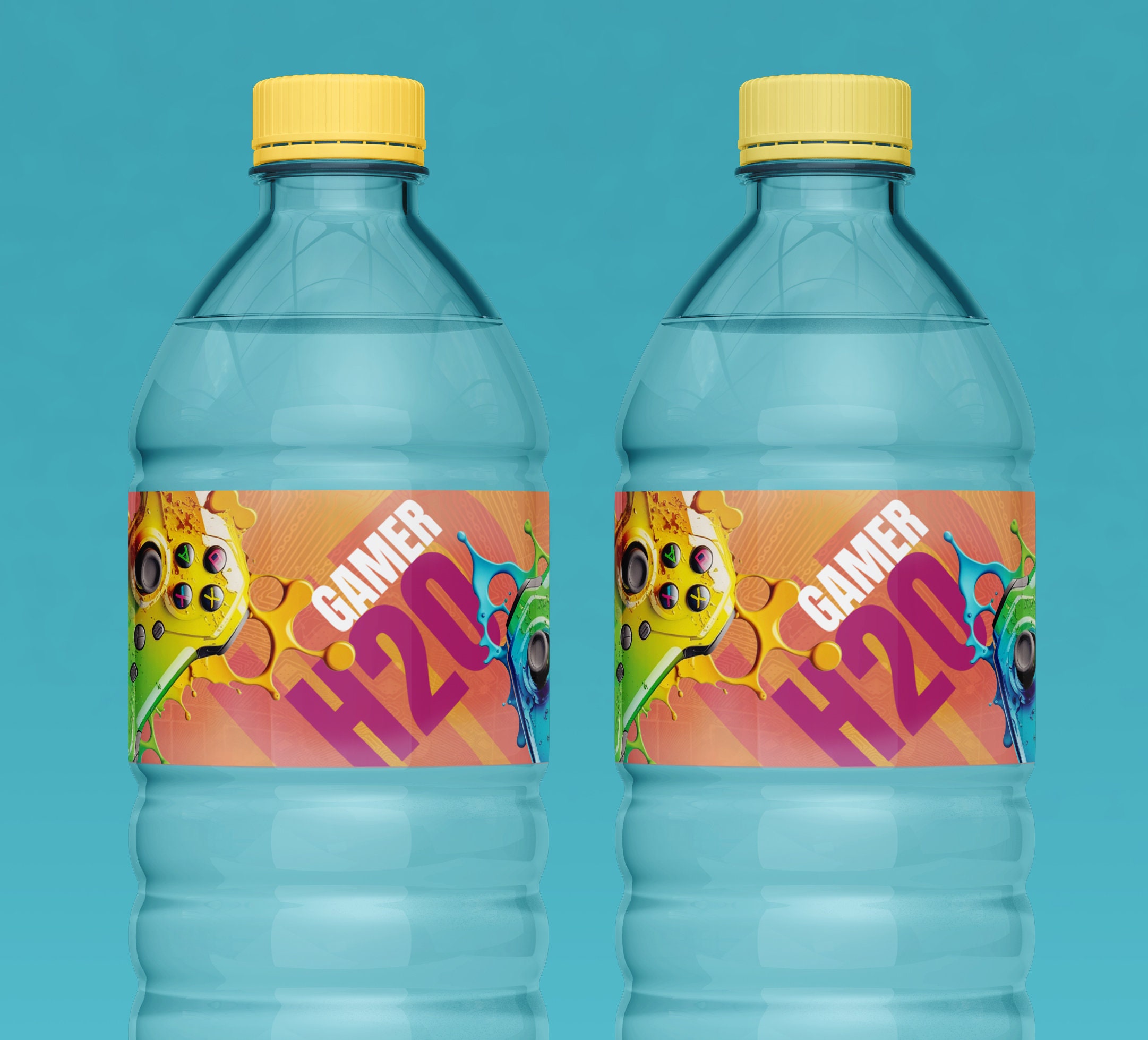 EDITABLE Video Game Water Bottle Label, Game Party, Drink Wrapper