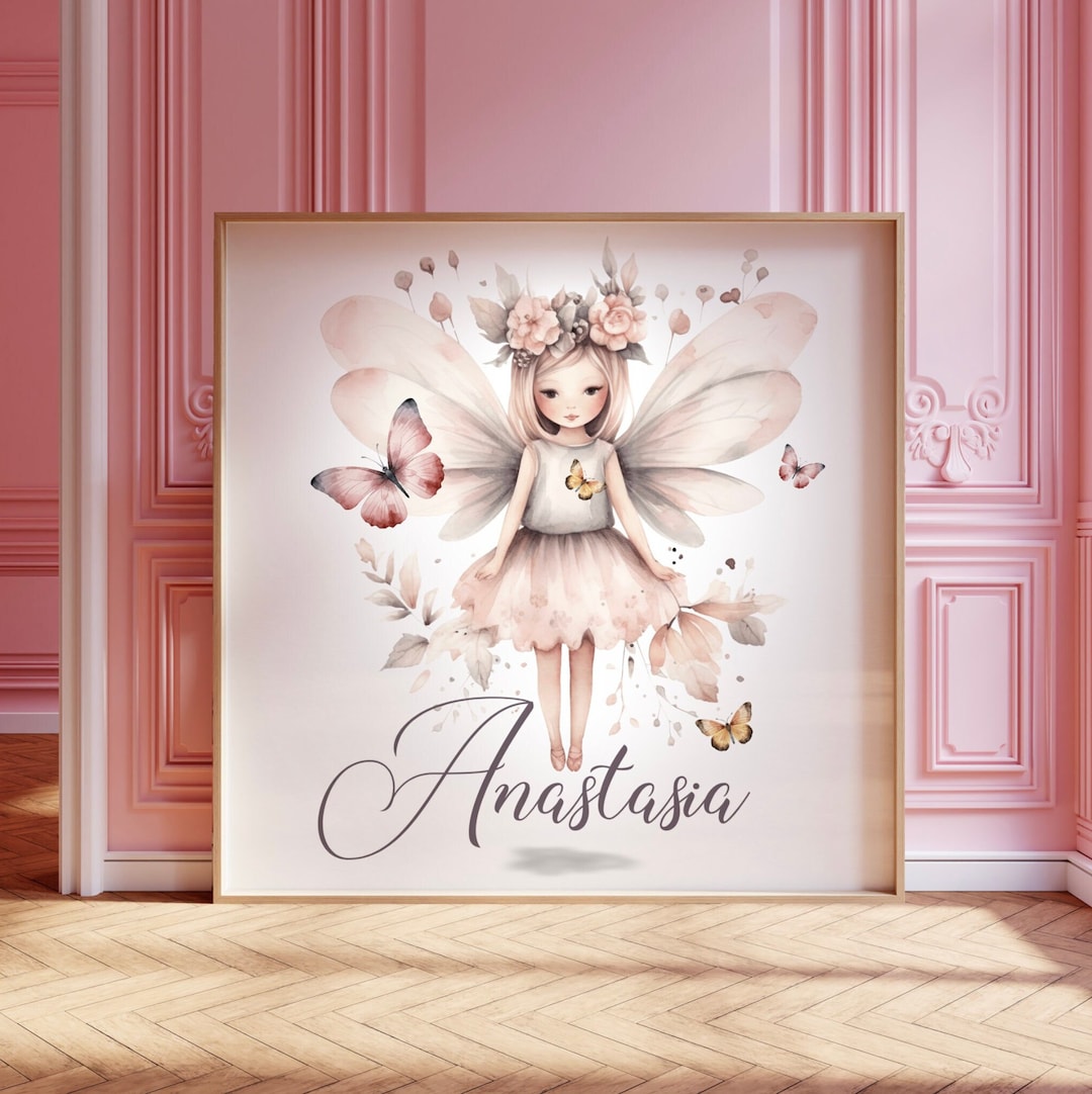 Baptism Fairy Sign, Christening Sign, Blush Pink, Fairy Enchanted ...