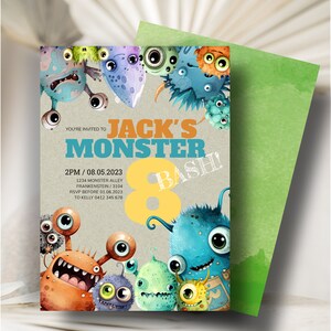 EDITABLE Monster Bash, Our Little Monster Birthday Invitation, Monster Birthday Party Invite, Monster Birthday Party, Instant Download
