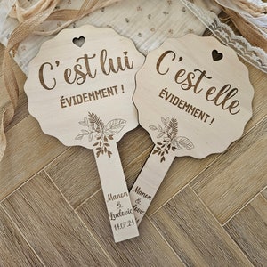 Cartelli personalizzati in legno per lei e per lui - accessorio per matrimonio - incisione personalizzata