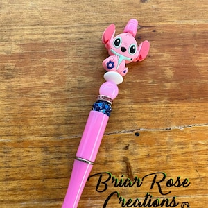 Pink Alien Beaded Pen