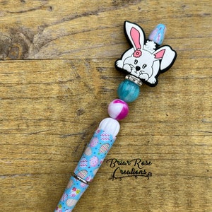 Front Facing Bunny Rabbit Beaded Pen