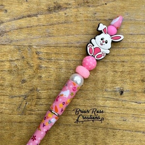 White Bunny Rabbit Beaded Pen