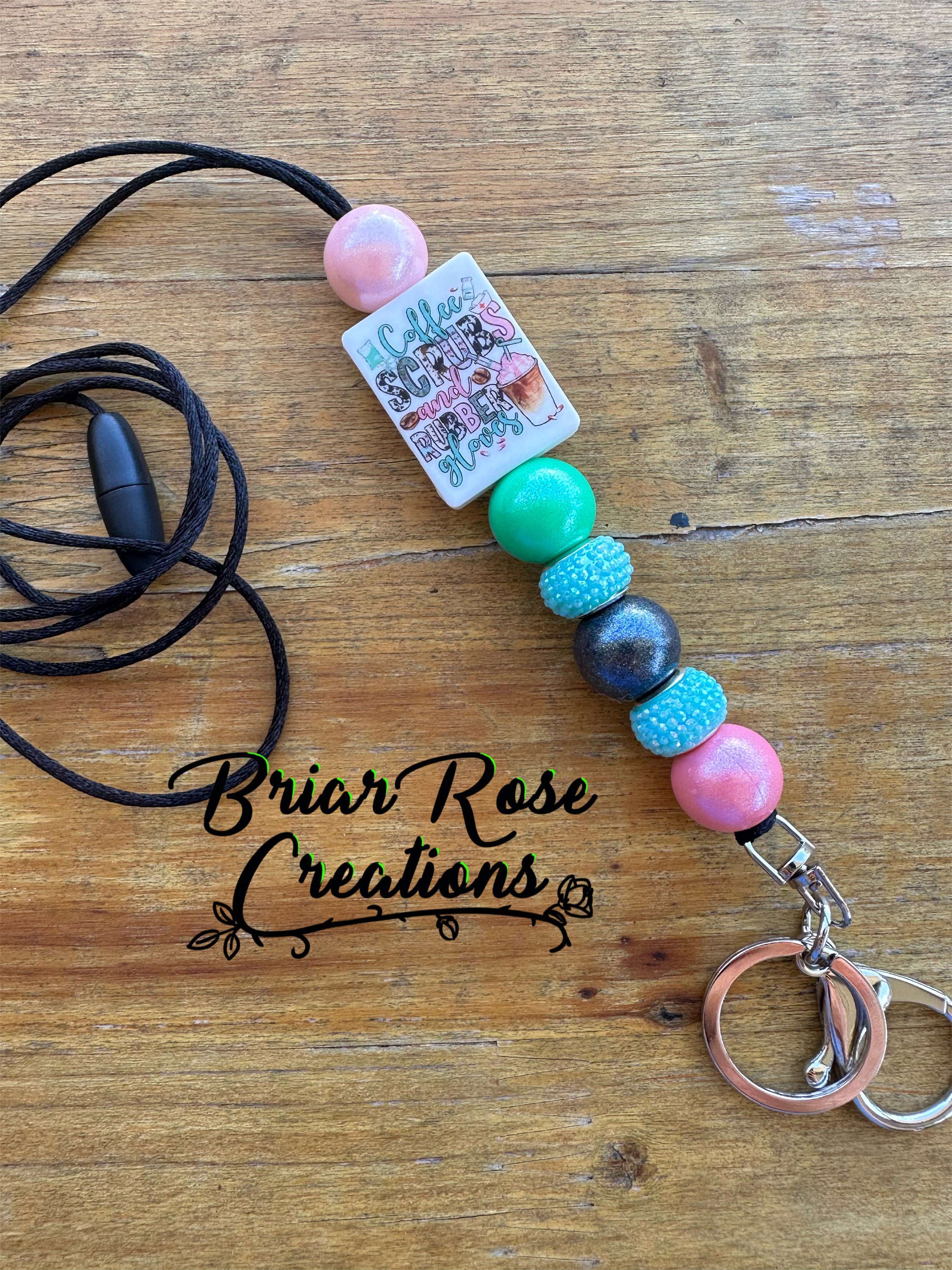 Coffee Scrubs and Rubber Gloves Lanyard