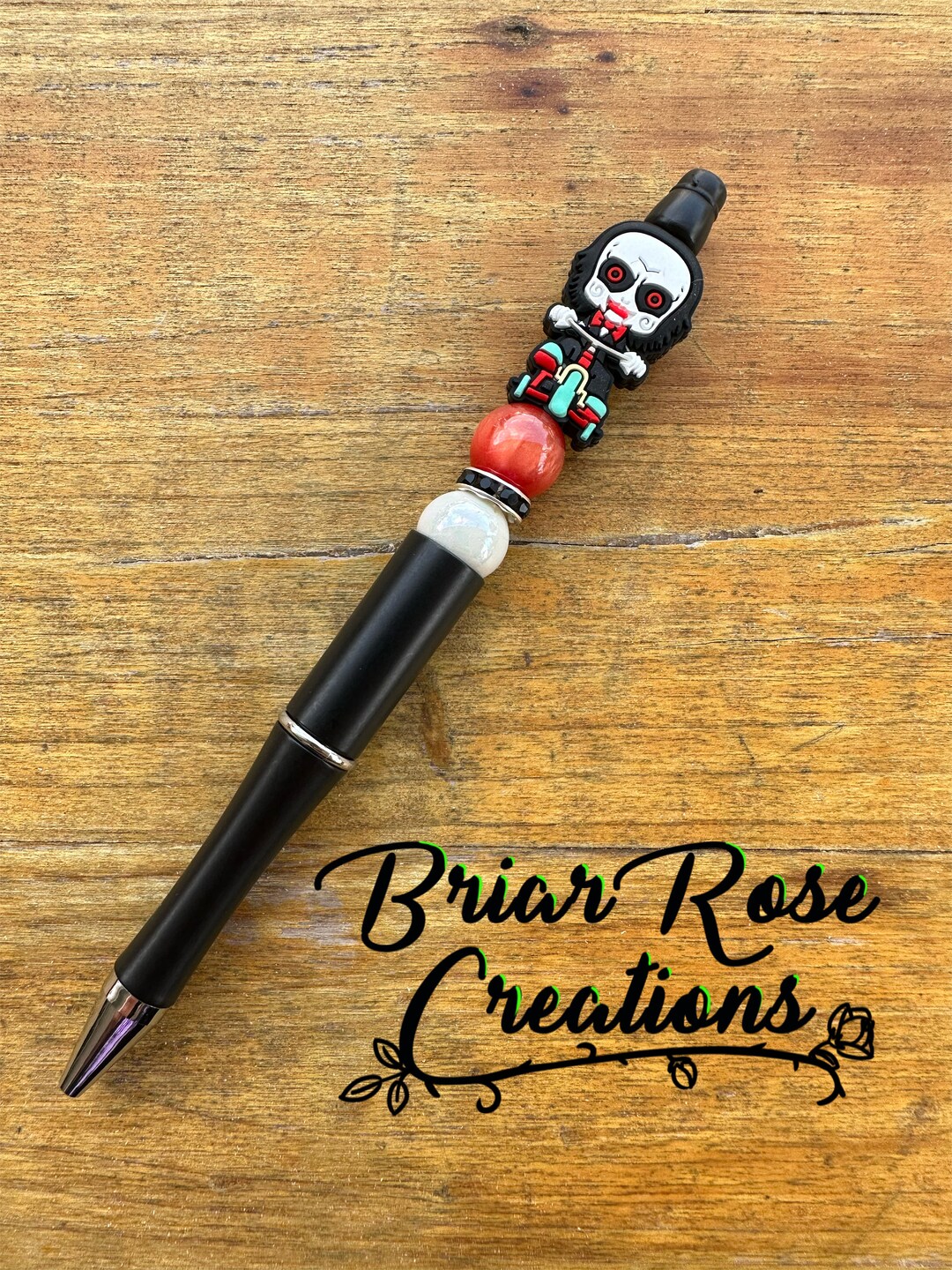Tricycle Riding Scary Guy Beaded Pen Etsy