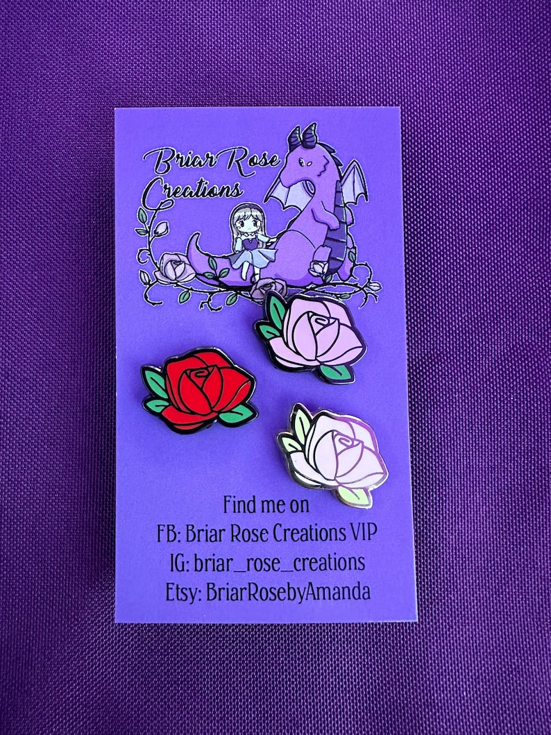 Exclusive Briar Rose Mini Rose Pin Set - Etsy