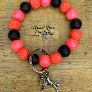 Bright Cheetah Print Wristlet Keychain