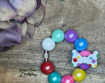 Polka Dot Bow Cup Handle Charm | Bag Charm