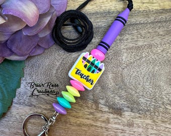 Crayon Teacher Lanyard