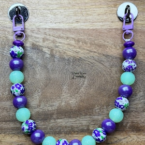 Purple Flowers Tumbler Handle | Strap | Chain | Necklace  {Adapter Sold Separately}