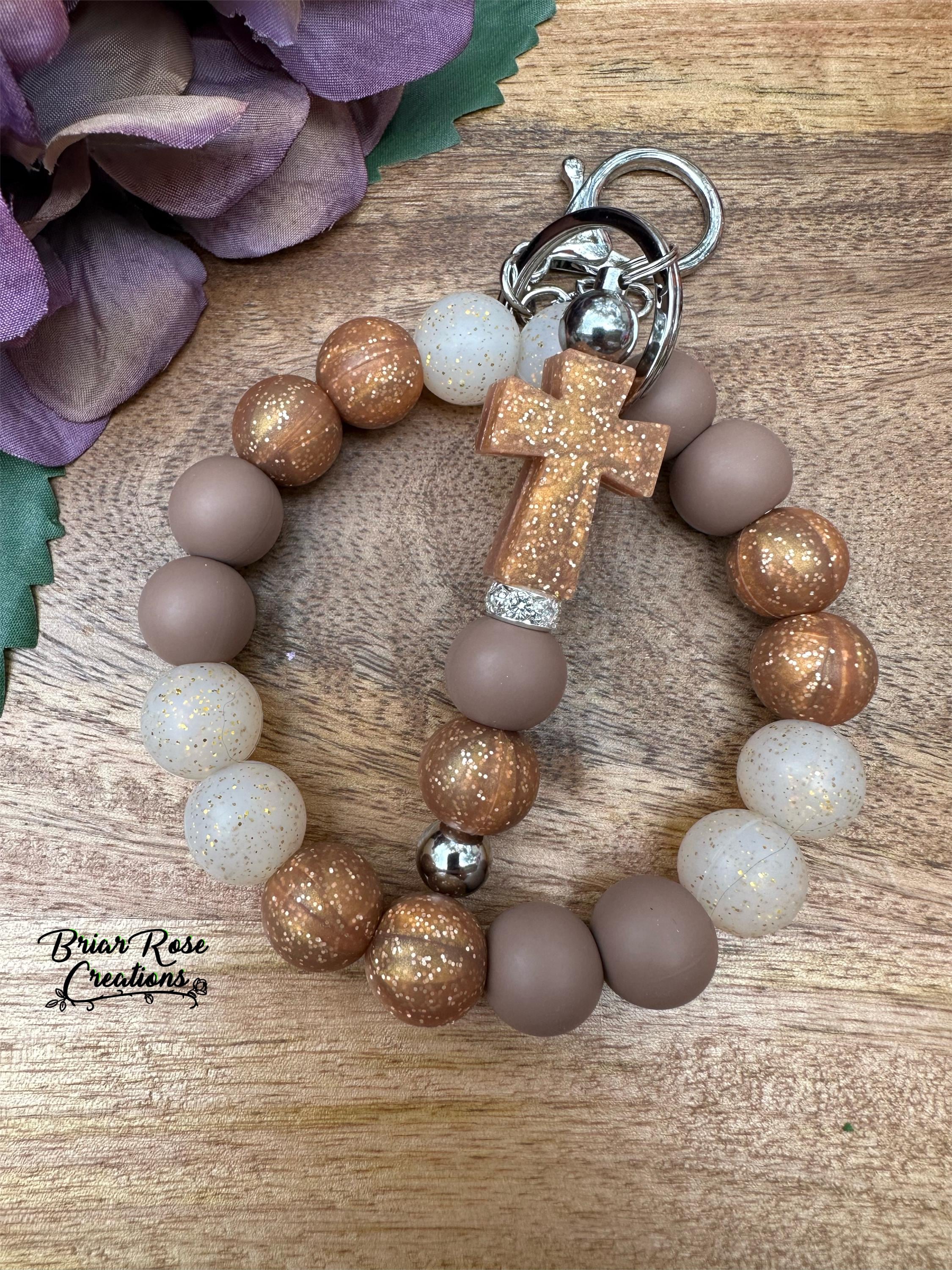 Glitter Cross Wristlet With Bar Keychain - Etsy