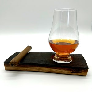 Bourbon Barrel Stave Cigar and Snifter Board
