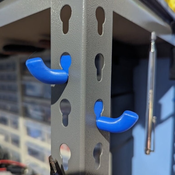 Shelf Hook for Garage Shelving Units - Keyhole Hanger for Slotted Garage Racks, Simple Workshop Durable hook Organizer