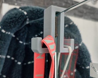 Glass Shower Door Hook: Double Towel & Loofah Organizer