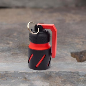 3D Printed Grenade Stash Keychain: Secret Mini Storage Container