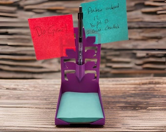 Sticky Note Holder - Cute Post it Note Holder for Desk Organization and Reminders, Simple Gift for Office or Dorm Room, Stylish Desk Decor