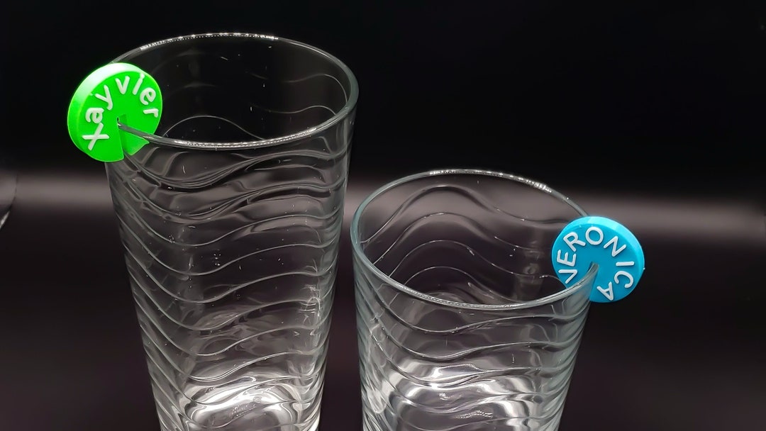 Customizable 3D Printed Drink Glass Name Marker Elevate Your Etsy