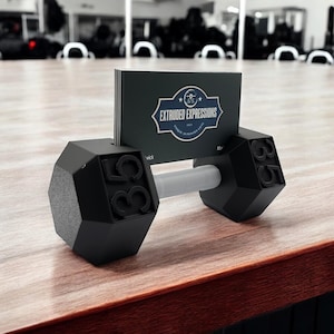 Portatarjetas de visita con mancuernas, regalo para gimnasio, accesorio de escritorio para entrenador de fitness, regalo para quiropráctico, regalo para entrenador personal, decoración para fisioterapeuta