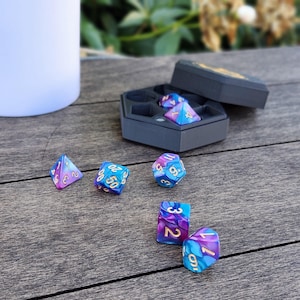 D&D Dice Case with Magnetic Lid and Class Icon Inlay - Secure Storage for Role-Playing Adventures