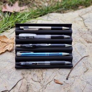 Modern 5 Pen Display, Sleek Desk Organizer for Pens, Contemporary Office Decor, Minimalist Pen Stand to showcase your elegant pens.