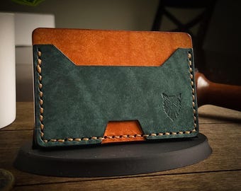 Handcrafted Leather Card Holder Wallet: Badalassi Carlo Pueblo Veg Tanned Leather