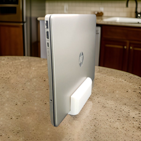Support vertical minimaliste moderne pour ordinateur portable - Design élégant imprimé en 3D pour une organisation peu encombrante