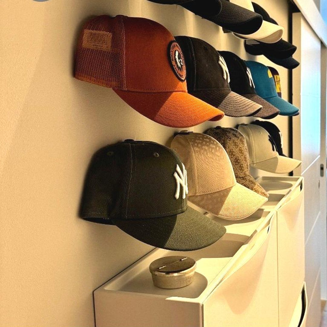 Bedroom Baseball Hat Display Ideas Low-profile Hat Hanger Wall