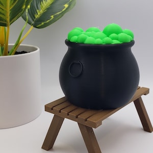 3D Printed Witch&#39;s Cauldron Bowl: Customizable Halloween Decor, Dice Stash