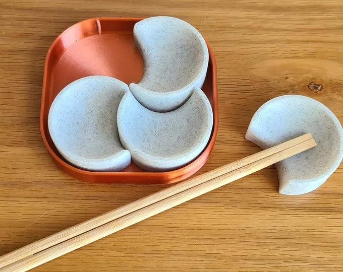 Chopstick Holder Set with Carry Case - Elegant and Stylish Dining Accessories (Set of 4)