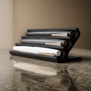 Modern 3 Pen Display, Sleek Desk Organizer for Pens, Contemporary Office Decor, Minimalist Pen Stand to showcase your elegant pens.