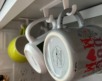 Under Cabinet Cup Holder - 3D Printed Space-Saving Mug Organizer, Easy Installation, Modern Design - Versatile Rack for Home & Office Use
